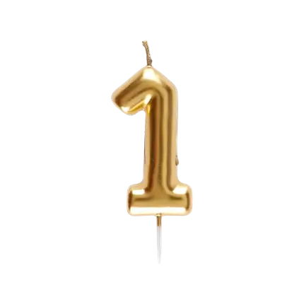 Kerze Nummer 1 Golden