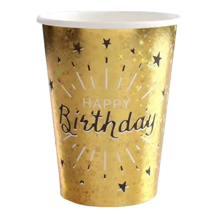 Happy Birthday Becher Gold Metallic (10er Set)