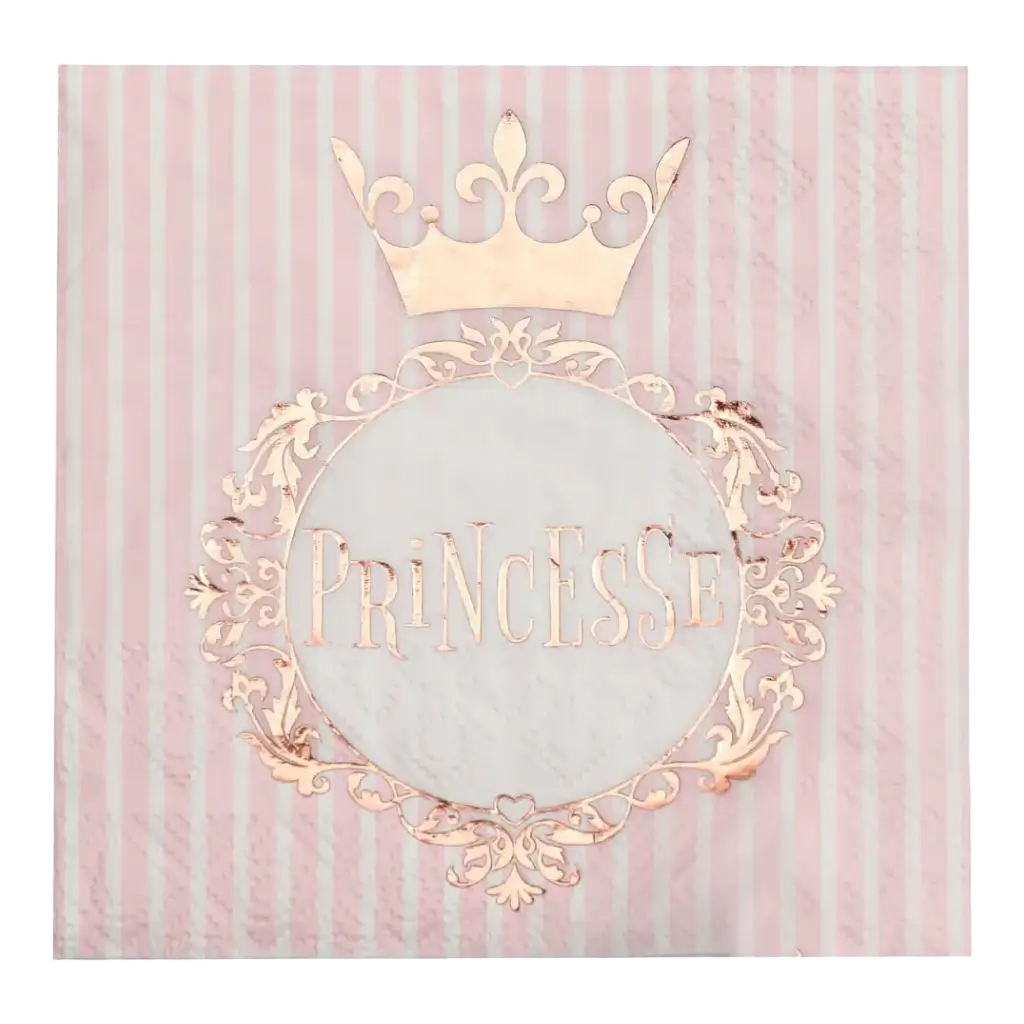 Prinzessin Serviette Rosa Gold (20er Set)