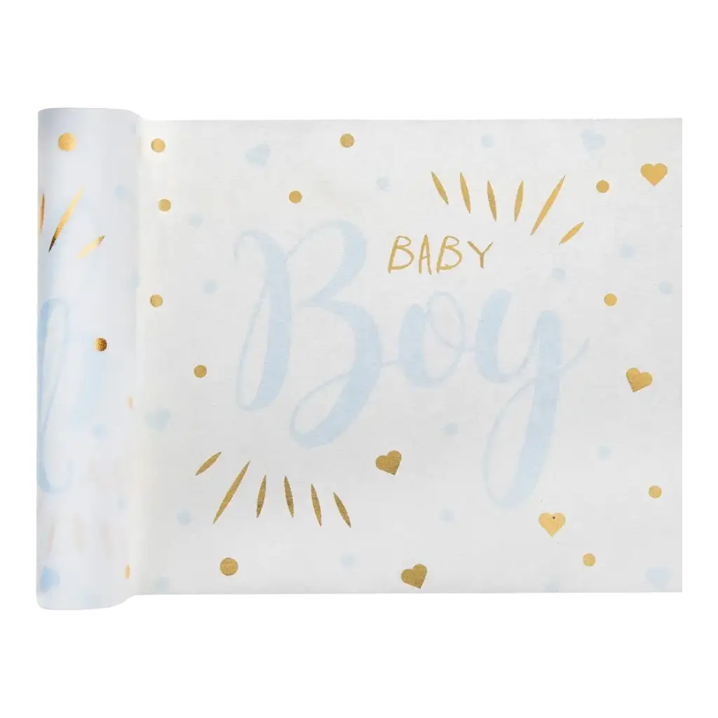 Tischläufer Baby Dusche Junge Blau 3 Meter