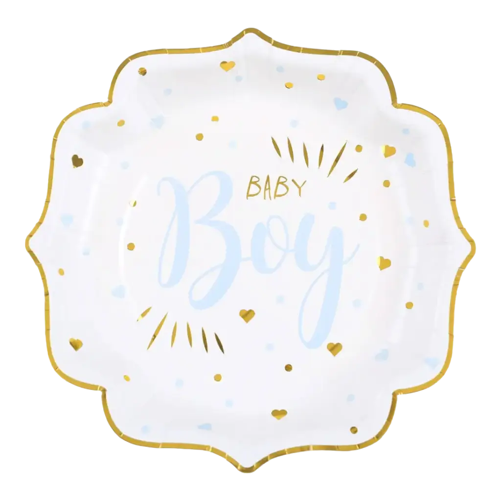 Baby Shower Boy Teller Blau (10er Set)