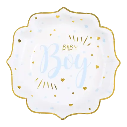 Baby Shower Boy Teller Blau (10er Set)