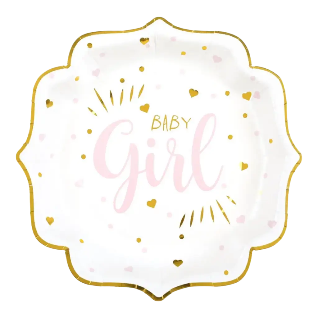 Baby Shower Girl Rose Teller (10er Set)