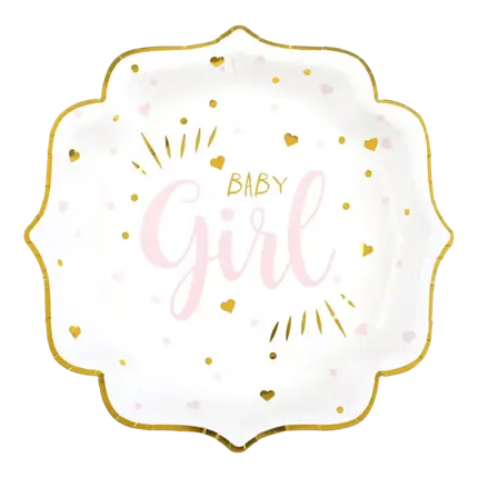 Baby Shower Girl Rose Teller (10er Set)