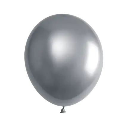 Silberner Metallic-Ballon (6er Set)
