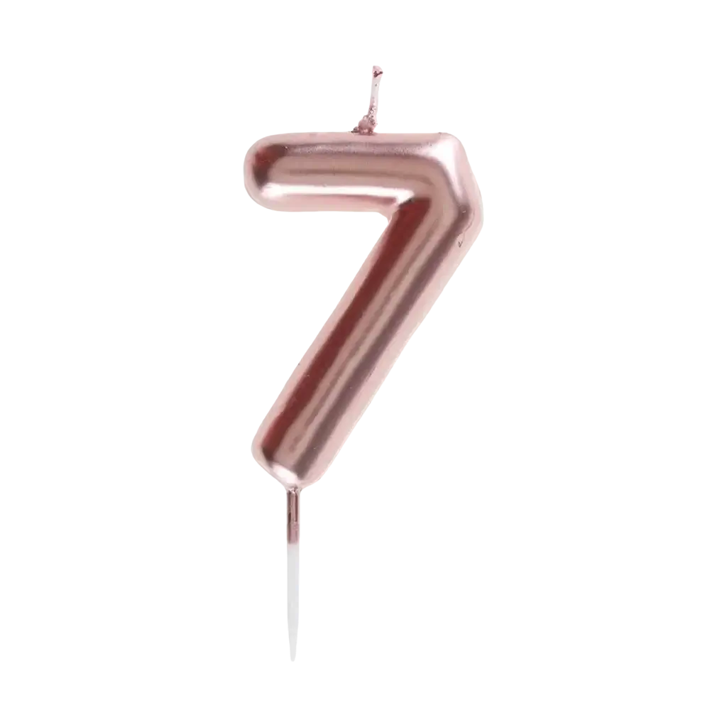 Jahrestag Kerze Ziffer 7 Rosa Gold