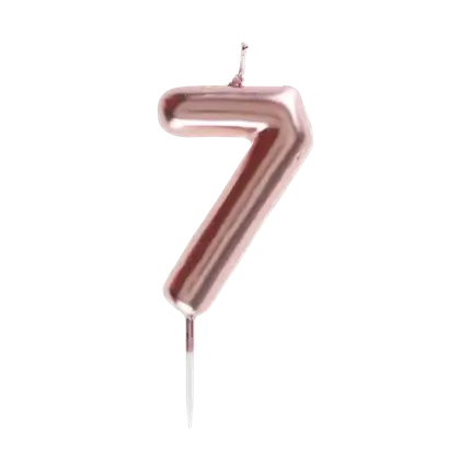 Jahrestag Kerze Ziffer 7 Rosa Gold
