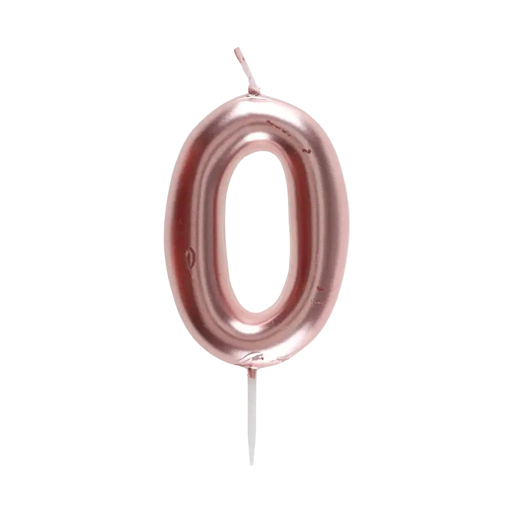 Jahrestag Kerze Figur 0 Rosa Gold