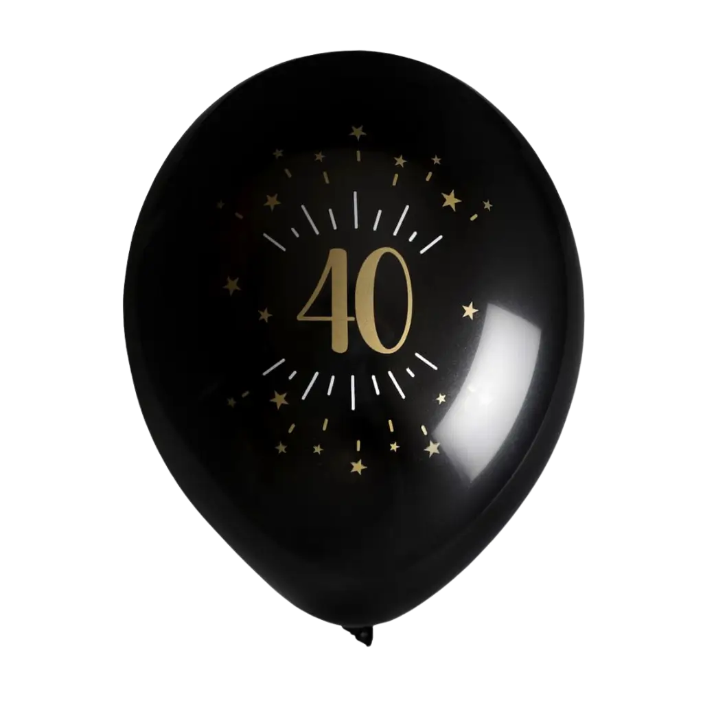 Ball 40 Jahre alt BlackGold (Satz von 8)