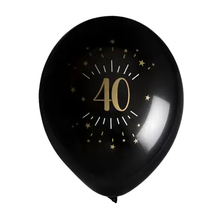 Ball 40 Jahre alt BlackGold (Satz von 8)