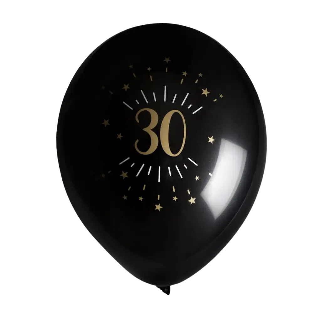 Ball 30 Jahre alt BlackGold (Satz von 8)