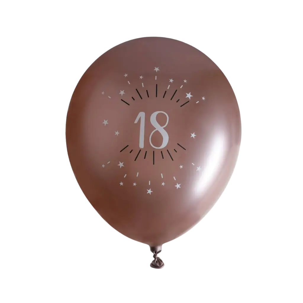 Ballon 18 Jahre Rosa Gold ø 30cm (6er Set)