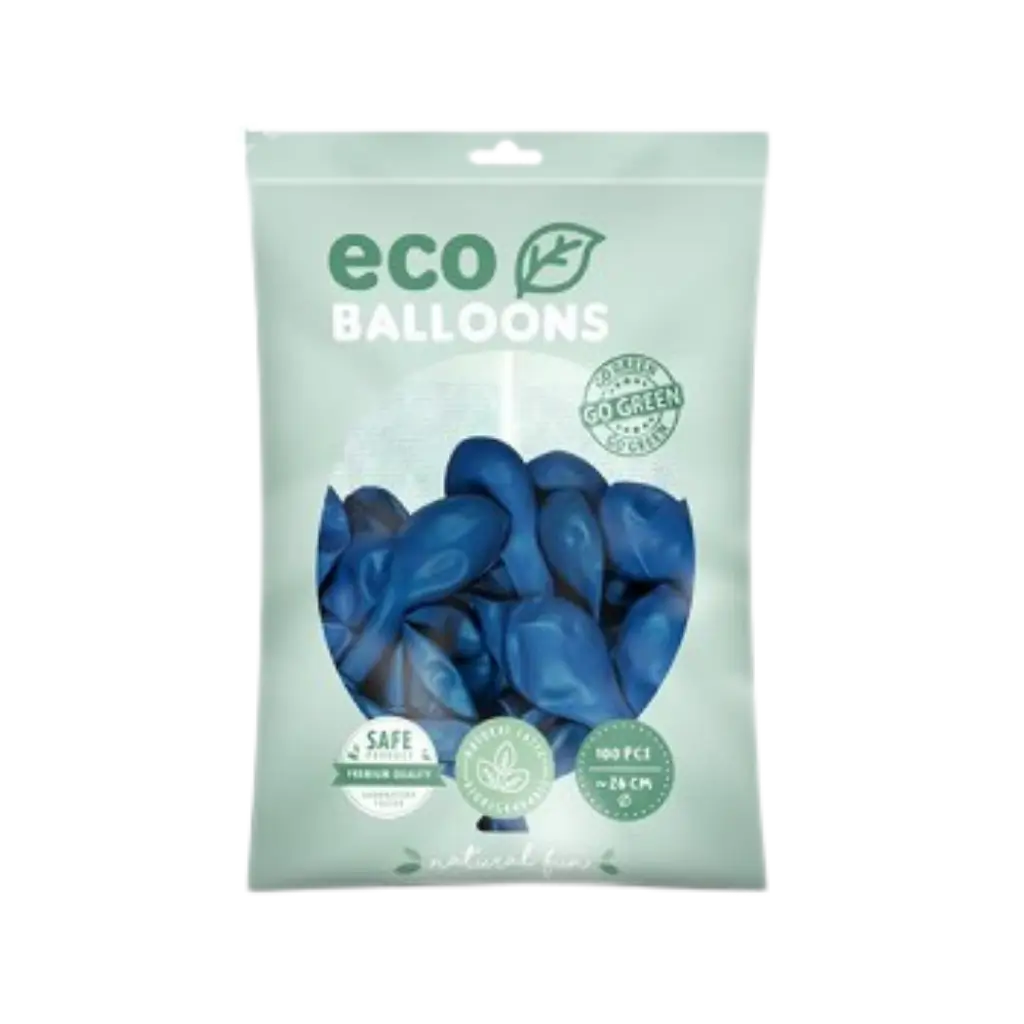 Packung mit 10 blauen, biologisch abbaubaren Luftballons