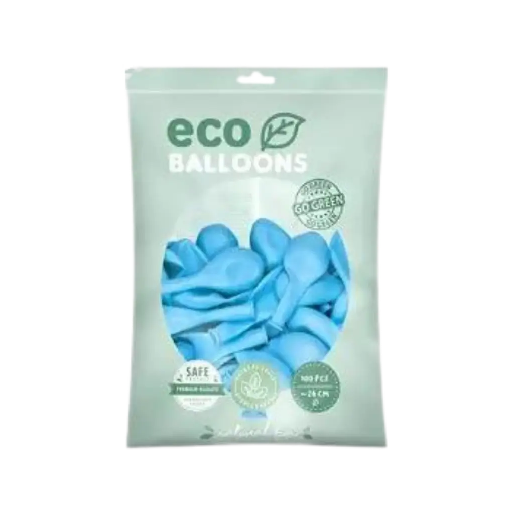 Packung mit 10 biologisch abbaubaren Luftballons Hellblau