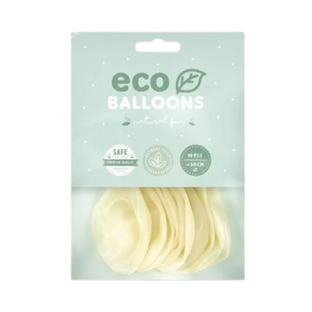 Packung mit 10 klaren, biologisch abbaubaren Luftballons