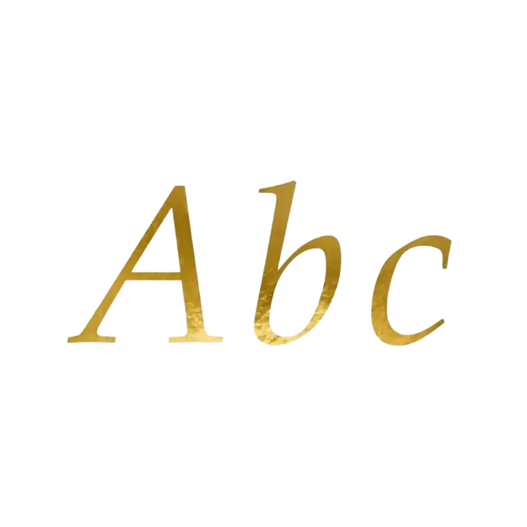 BUCHSTABEN AUFKLEBER GOLD