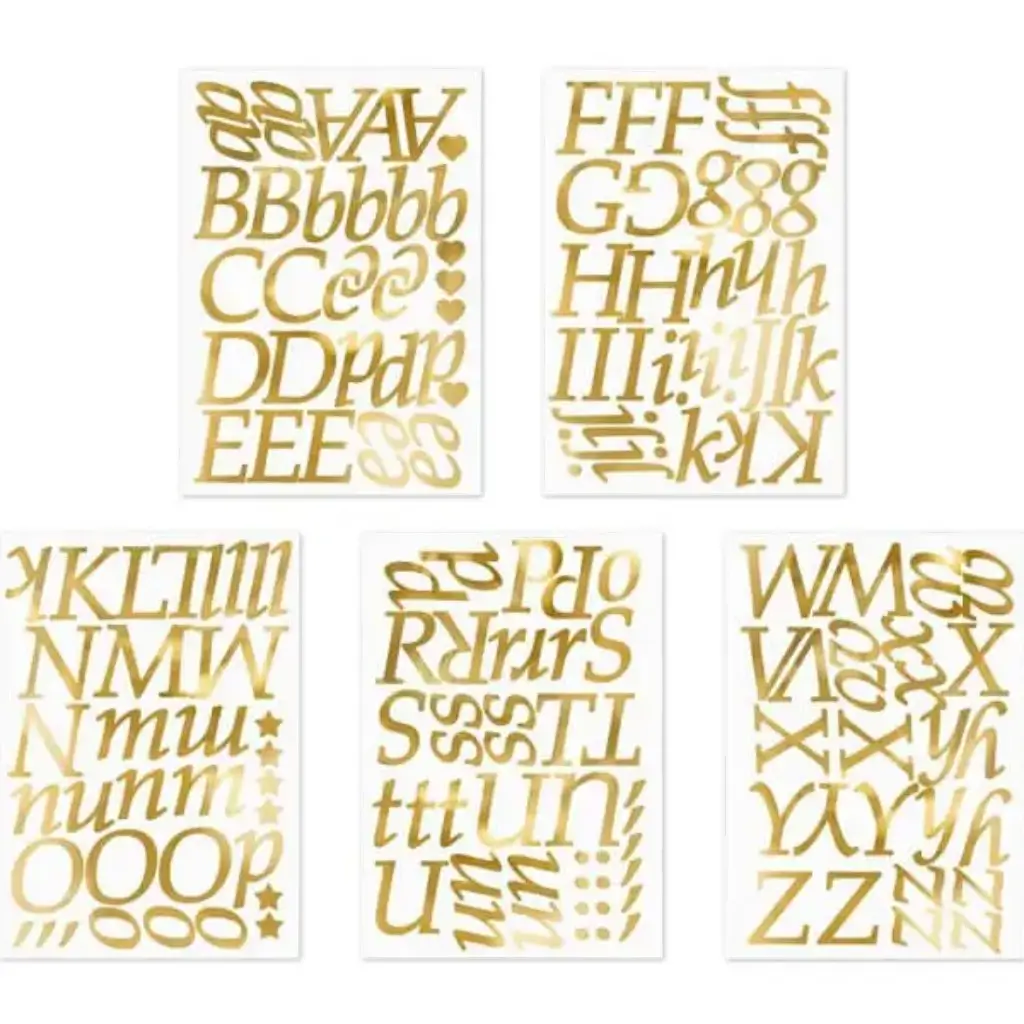 BUCHSTABEN AUFKLEBER GOLD