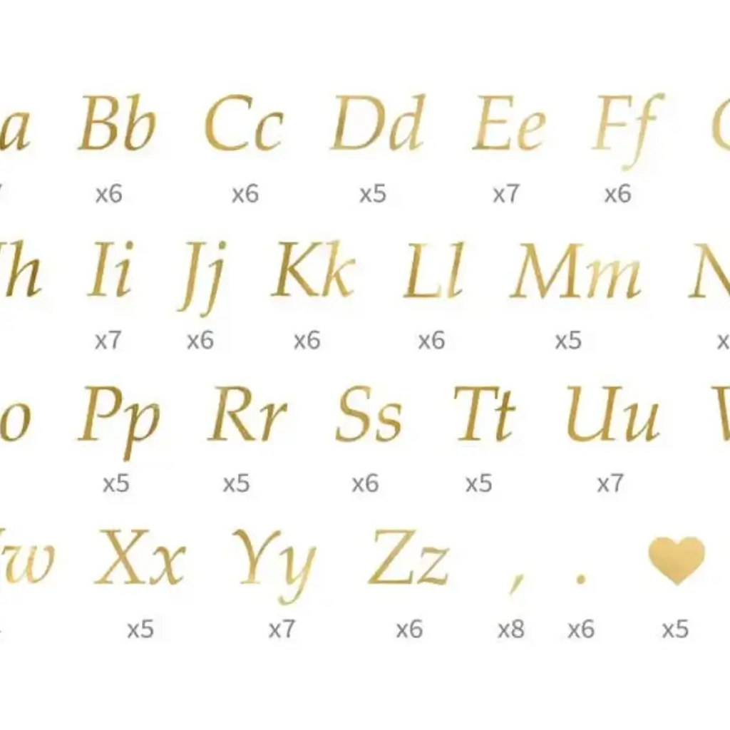 BUCHSTABEN AUFKLEBER GOLD