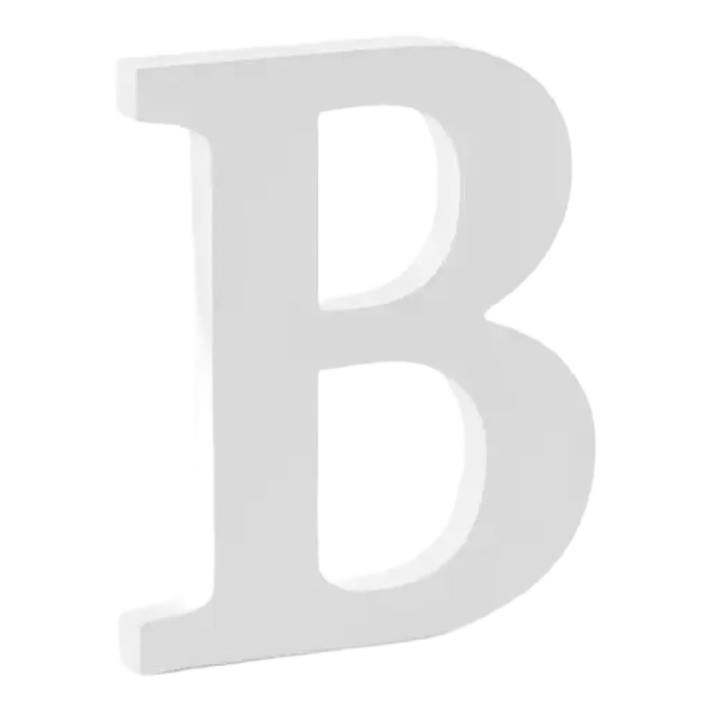 Buchstabe B in White Wood