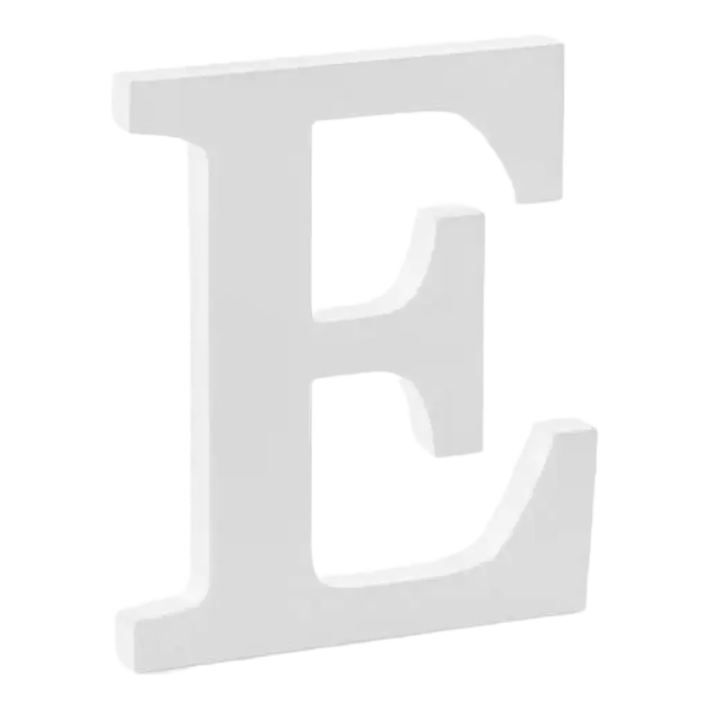 Buchstabe E in White Wood