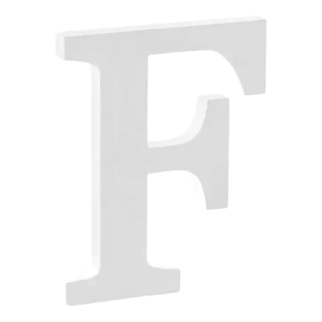 Buchstabe F in White Wood