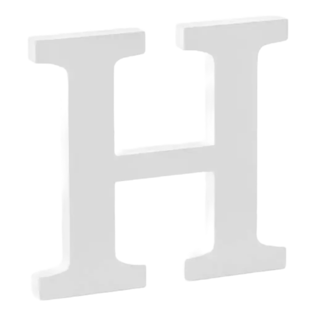 Buchstabe H in White Wood
