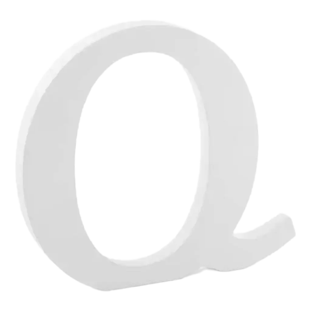 Buchstabe Q in White Wood