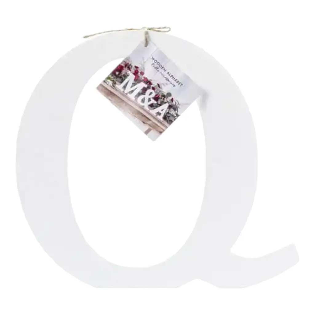 Buchstabe Q in White Wood
