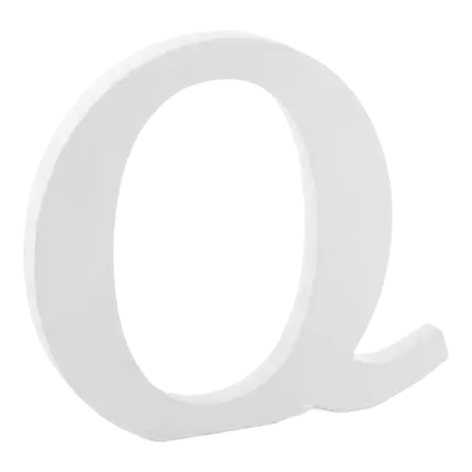 Buchstabe Q in White Wood