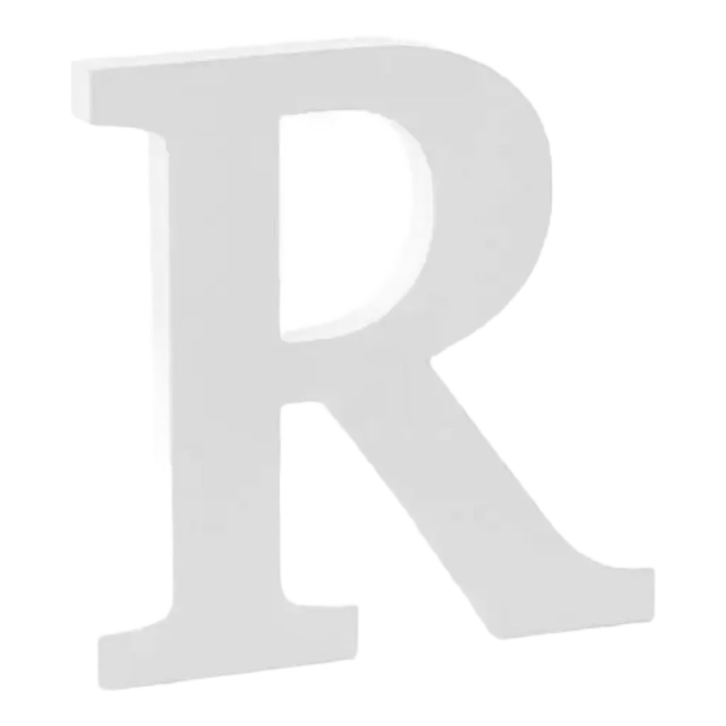 Buchstabe R in White Wood