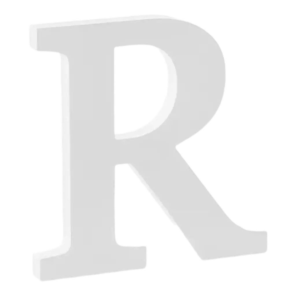 Buchstabe R in White Wood