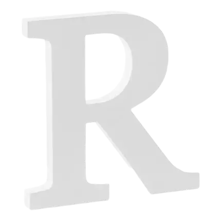 Buchstabe R in White Wood