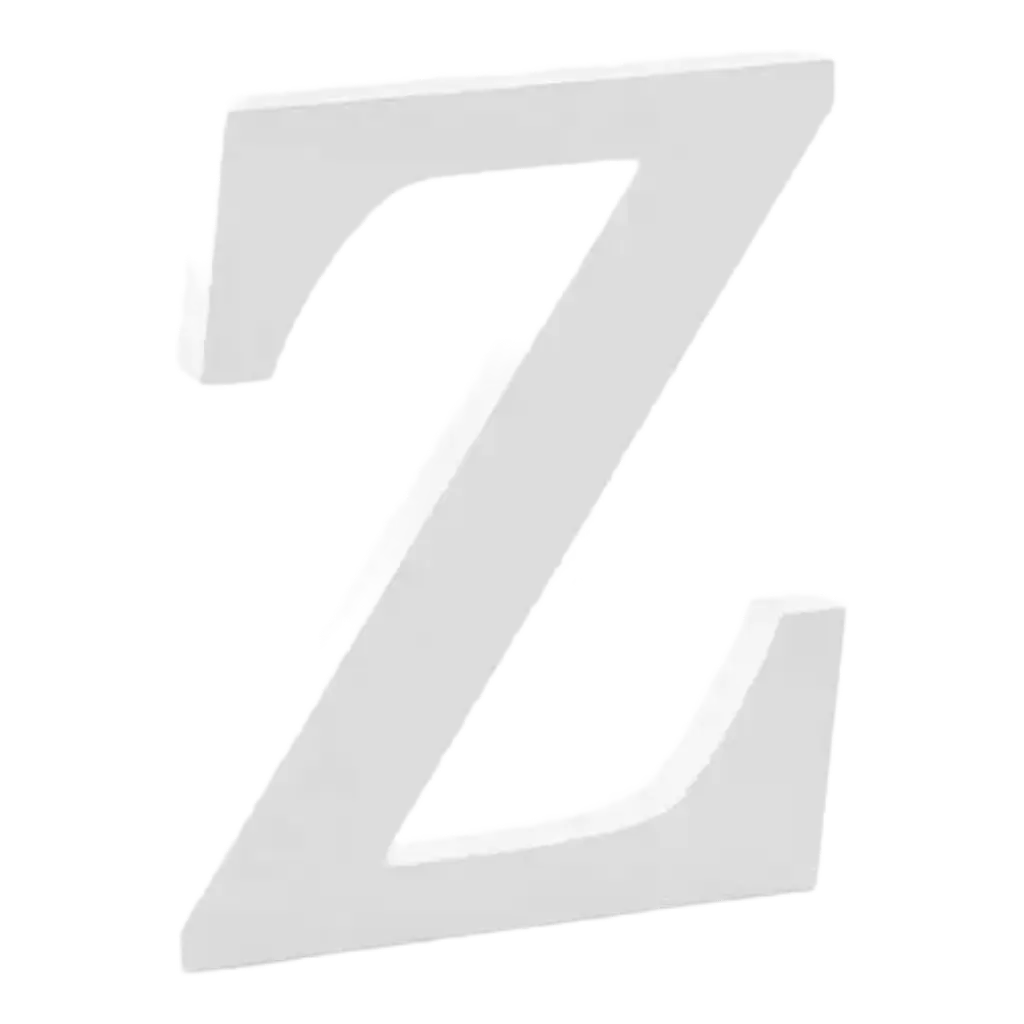 Buchstabe Z in Weißholz