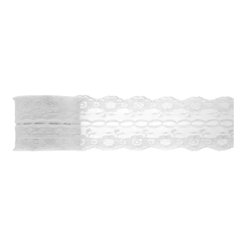 Weißes Spitzenband - 3m x 50mm