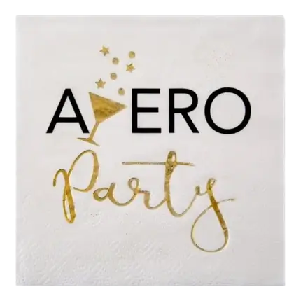 Weiße Papierserviette Aperitif - 20er-Set