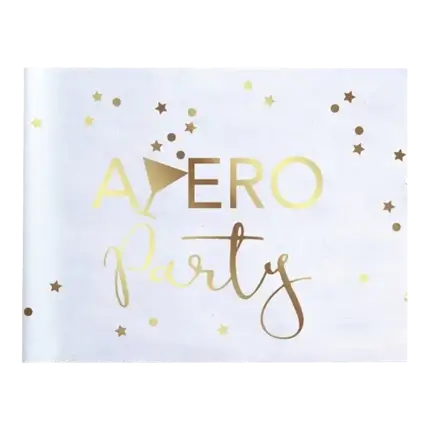 Tischläufer Apéro weiß metallic - 5m * 30cm