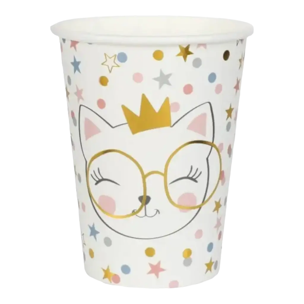 "Kitty Party" White Paper Cup - 10er-Set