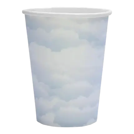 Himmelblauer Pappbecher Cloud - 10er Set