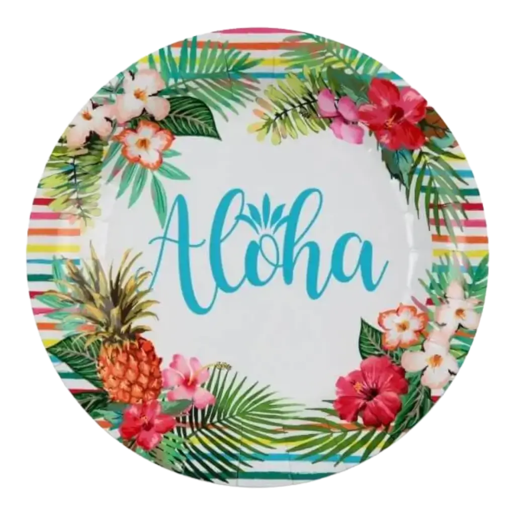 Pappteller "Aloha" ø23cm - 10er Set
