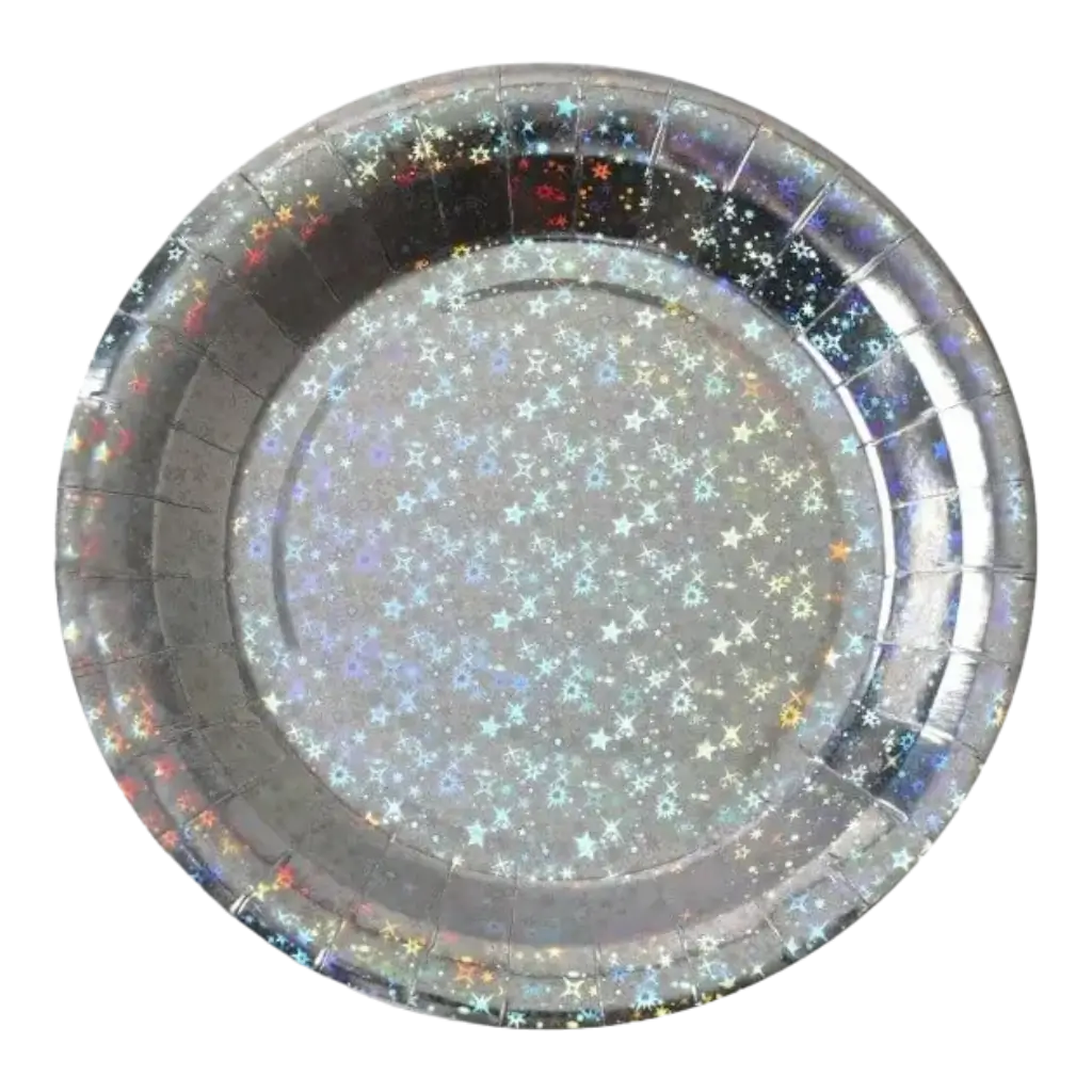 Etincelante Silber Pappteller - ø17,5cm - 10er Set