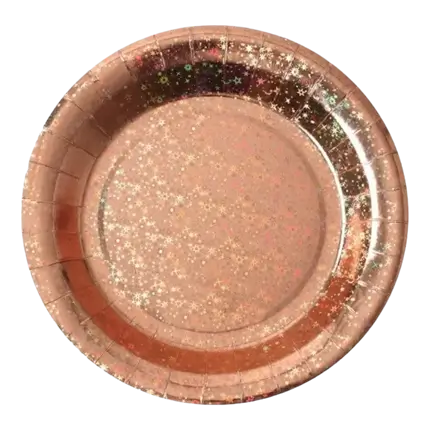 Etincelante Rose Gold Pappteller ø22,5cm - 10er Set