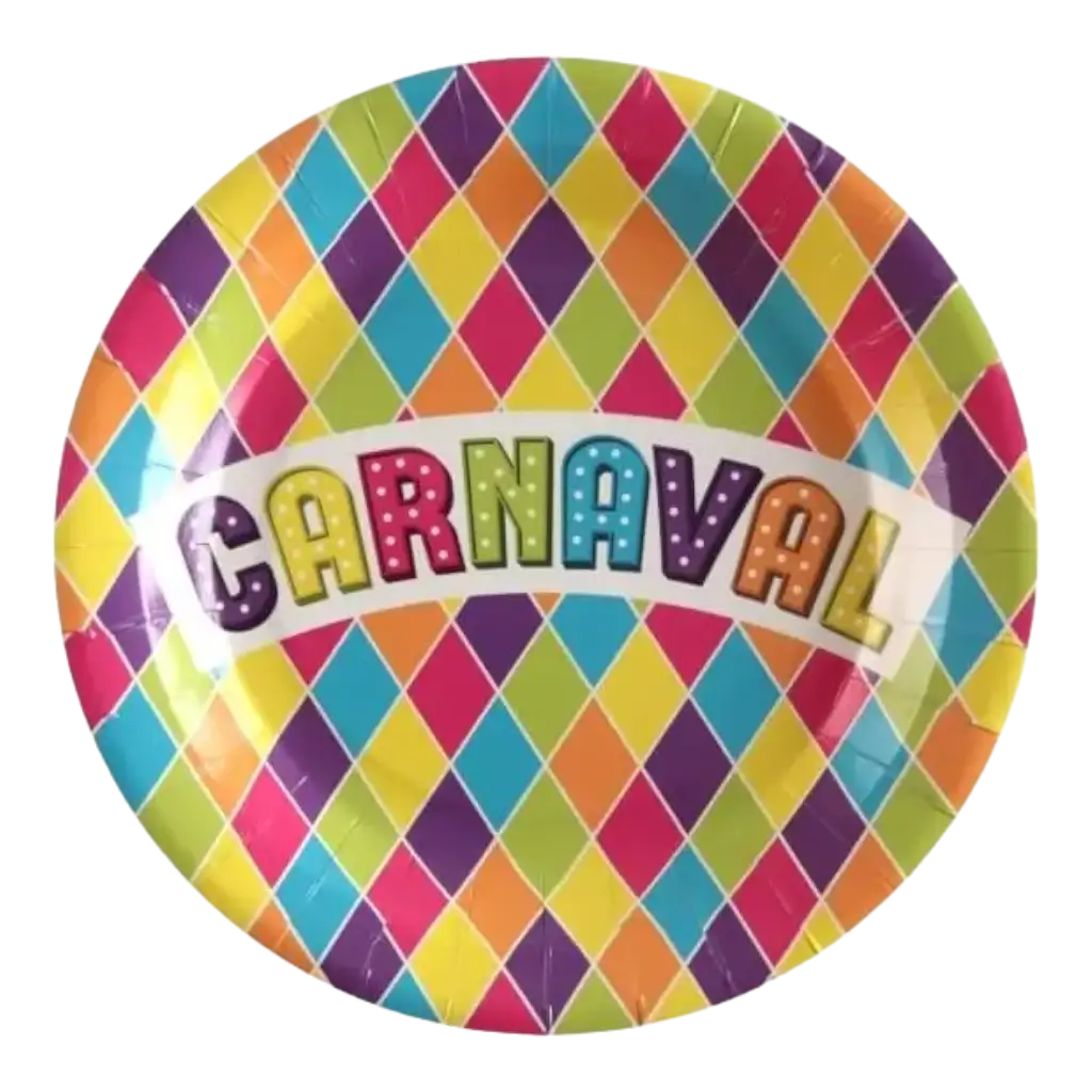 Pappteller "Karneval" ø23cm - 10er Set