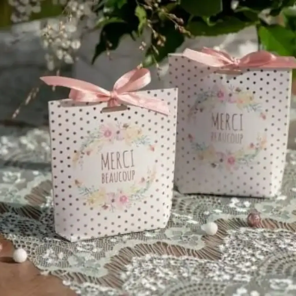 Scatola per matrimonio "Grazie mille" - Set di 6