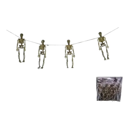 Halloween Papiergirlande 4 Skelette - 120cm
