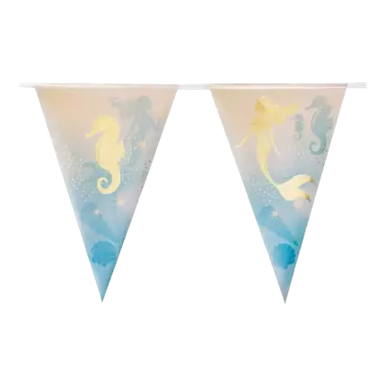 Blaue und goldene Meerjungfrau Aluminiumgirlande