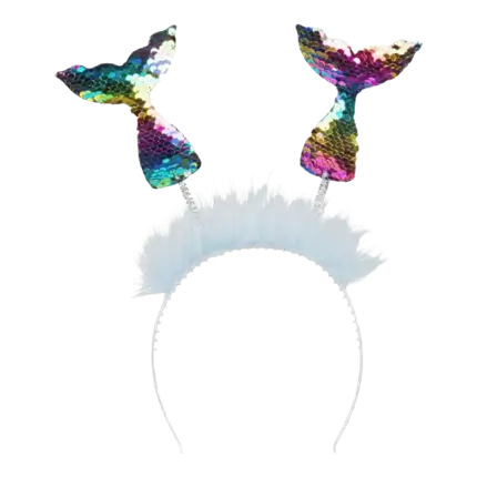 Stirnband 2 Regenbogen Meerjungfrau Schwänze