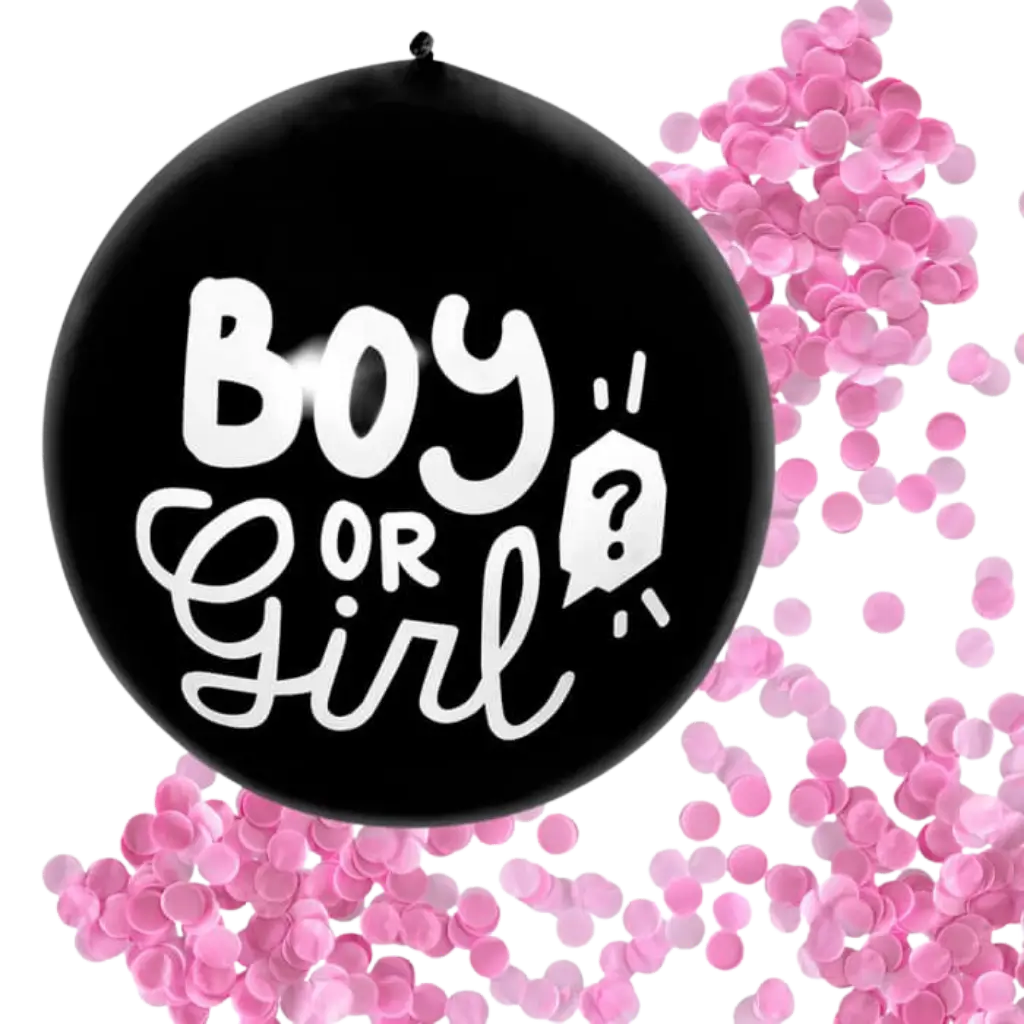 Konfettiballon 'Boy or Girl' PINK CONFETTI