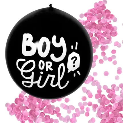 Konfettiballon 'Boy or Girl' PINK CONFETTI