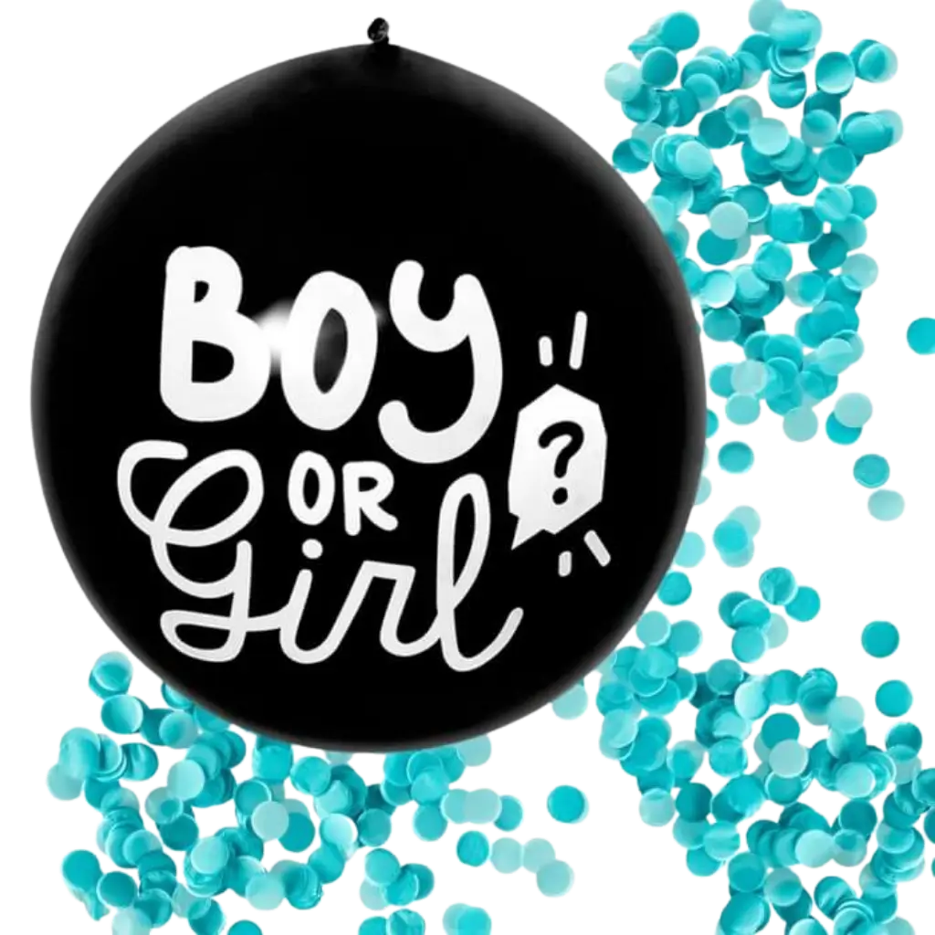 Konfettiballon 'Boy or Girl' BLAUES KONFETTI