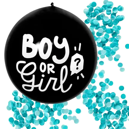 Konfettiballon 'Boy or Girl' BLAUES KONFETTI